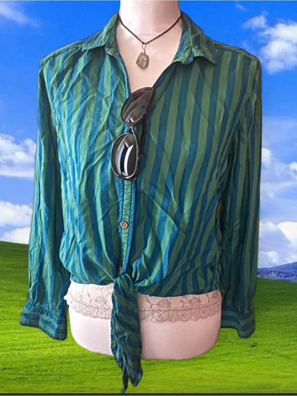 Striped button up
